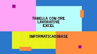 Excel calcolare ore di lavoro [upl. by Adis]