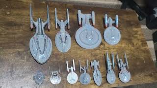 All USS enterprises voyager and defiant side by side  star trek models to scale [upl. by Alroy]