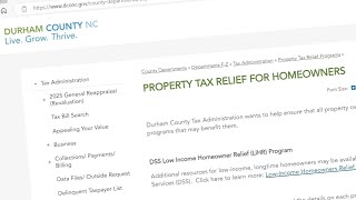 Durham property tax relief program delayed processing applications as quickly as possible [upl. by Alviani]