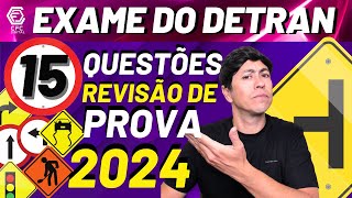 PROVA DO DETRAN 2024  15 QUESTÕES DE LEGISLAÇÃO DE TRÂNSITO 2024 simuladodetran2024 rafaeldocfc [upl. by Venditti848]