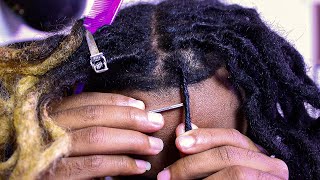 Retwisting Dreadlocks for Beginners  Crochet Hook Method  SELF RETWIST First Time EVER [upl. by Radbun]