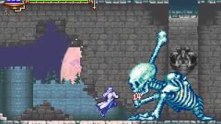 Castlevania Aria of Sorrow Boss 1  Creaking SkullSquelette Grinçant no damage no abilities [upl. by Nonnahsed]