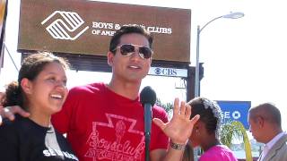 Mario Lopez Shows Off His BE GREAT Billboard [upl. by Siuluj]