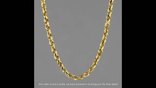 9ct Yellow Gold Italian Diamond Cut Solid Rope Chain  2mm [upl. by Yddor412]