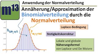 Annäherung der Binomialverteilung durch die Normalverteilung lokale und globale Näherungsformel [upl. by Assenar]