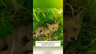 A woman rescued a baby fox with a wounded belly and raised it with love animalshorts fox love [upl. by Sivrahc]