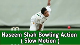 Naseem Shah bowling action slow motion Bowling Action Part2 [upl. by Enaenaj]