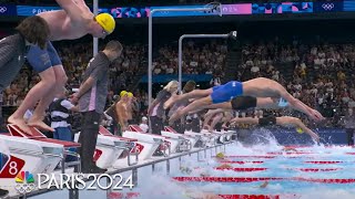 Australia Team USA go toetotoe in mens 4x100m freestyle relay heat  Paris Olympics  NBC Sports [upl. by Asiled]