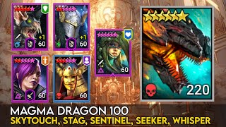 Magma Dragon 100  Skytouch Stag Knight Sentinel Seeker Whisper  Raid Shadow Legends Guide [upl. by Bubalo33]