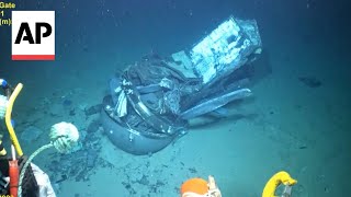 WATCH Coast Guard releases video of the Titan submersible wreckage [upl. by Alimhaj]