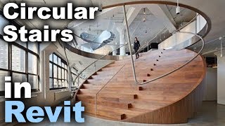 Circular Stair  Auditorium in Revit Tutorial [upl. by Blythe]