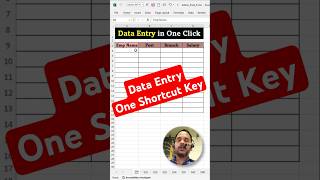 Data Entry in One Click  Data Entry in Excel  Data Entry One Shortcut Key  Excel Tricks  shorts [upl. by Loyce86]