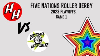 Hallam Hellcats vs Cambridge Rollerbillies  Playoffs 2023 Game 1  Five Nations Roller Derby [upl. by Esdras]