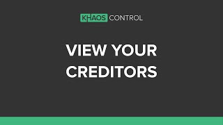 How To View Your Creditors [upl. by Ahsimet]