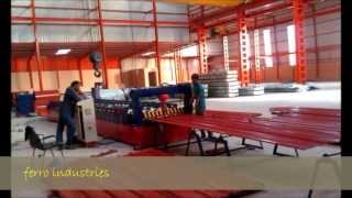 Roll forming machine for colour roofing sheet by Ferro Industries [upl. by Wack]