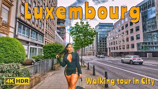 Tour in Luxembourg  one of the most luxurious city in Europe in Luxembourg 4k HDR 60fps [upl. by Nyrtak]