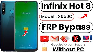 Infinix Hot 8 FRP Bypass YouTube Update Problem  X650C FRP Bypass  X650C Google Account Bypass [upl. by Riegel]