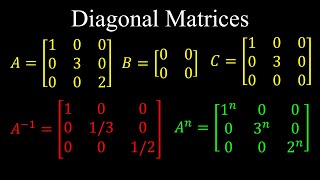 Diagonal Matrices Inverse Powers  Linear Algebra [upl. by Linnie]