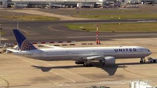 United 777322ER N2333U  Pushback Startup amp Departure from Sydney [upl. by Grizelda]