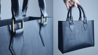 Making a HANDMADE Leather Handbag  FREE PATTERN  Luxury Leather Bag  Leather Craft [upl. by Hinda]