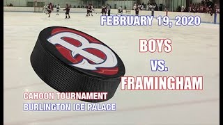 BHS Hockey 20192020 Cahoon Tournament  Boys VS Framingham [upl. by Harias919]