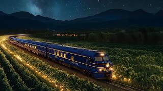 Train sounds for sleeping Blue Train ambience on a rainy night  train and rain sounds for 10 hours [upl. by Aramad]