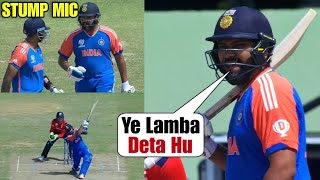 Rohit Sharma on stump mic quotAAGE DEGA TO DETA HUquot to Suryakumar Yadav Ind vs End Semi Final WC 2024 [upl. by Eelnodnarb]