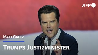 Ultrarechter TrumpJünger Gaetz wird Justizminister  AFP [upl. by Anirahtak]