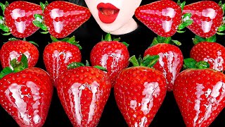 ASMR 대왕 딸기 탕후루 생크림 먹방 GIANT STRAWBERRY TANGHULU WHIPPED CREAM CANDIED FRUITS MUKBANG EATING [upl. by Atsev]