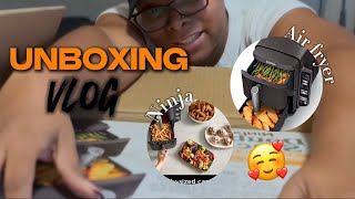 WE UPGRADED 🥳  Unboxing Ninja Air fryer 📦 [upl. by Izak]