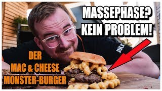 Der FETTESTE MACNCHEESE BURGER ever Wir bauen eine wahre Kalorienbombe Mac and Cheese Rezept [upl. by Nirol]