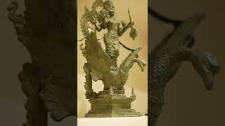 FourArmed Hindu Goddess Saraswati Standing on Swan  Brass Statue from Indonesia youtubeshorts [upl. by Arondell]