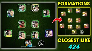 Closest Formations to 424 in eFootball 2024 mobile 😍  eFootball Best Formations [upl. by Caves]