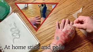 Stick and poke tattoo in 10 steps [upl. by Harvison]