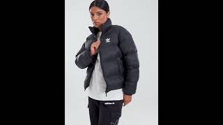 ADIDAS Originals Trefoil Padded Winter Jacket Shiny Black Women  JD Sports [upl. by Nicolai]