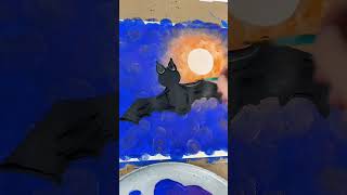 clip Painting bat details 🎨🦇 kidspainting halloweendecor beginnerfriendlys painting [upl. by Tremayne]