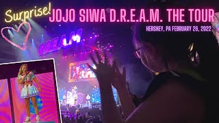 SURPRISE JoJo Siwa DREAM the tour  February 26 2022  Hershey PA [upl. by Emixam]