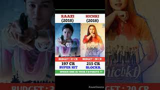 Raazi Vs Hichki Movie Comparison  Box Office Collection shorts [upl. by Natsud86]