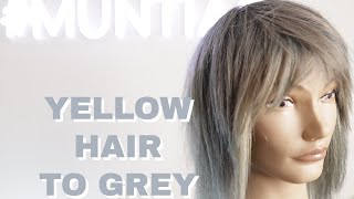 HOW TO TONE HAIR TO GREYSILVER WHEN ITS YELLOW [upl. by Onek]