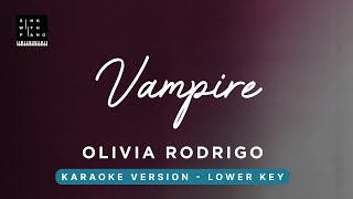 Vampire  Olivia Rodrigo Lower Key Karaoke  Piano Instrumental Cover with Lyrics [upl. by Eppesiug]