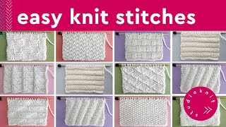 Easy Knit Stitch Patterns for Beginners [upl. by Carrnan714]