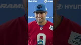 Matthew Stafford on being tied with Drew Brees in 4th quarter comebacks 👀 rams nfl shorts [upl. by Helsie672]