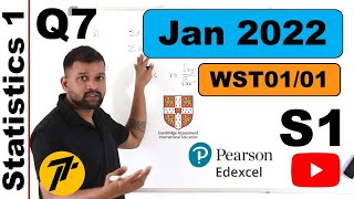 Jan 2022S1  WST0101  QNo7  Probability amp cumulative distribution  IAL Pearson Edexcel [upl. by Pip769]