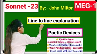 Sonnet 23 Methought I saw  John Milton summaryline to line explanation in Hindi Englishmeg1 [upl. by Lletnahs]