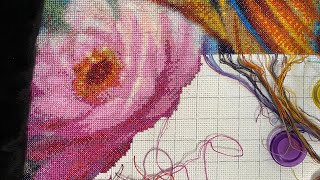 Cross Stitch Stitch With Me 297 with talking [upl. by Eisserc]