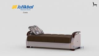 Costa FabricPU Storage Sleeper Sofabed Best Brown by Istikbal [upl. by Hartzel]