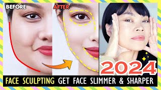 2024 FACE SCULPTING EXERCISES  Top Slim Face Face Firming amp Lifting Face Sharper amp Vshaped face [upl. by Adnirim]