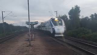 Dangerous Vandebharat Express skipping Angua at top speed [upl. by Adiana]