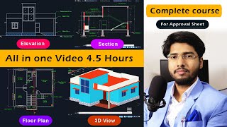 Complete AutoCAD Floor Plan  Elevation  Section  3D Course  For Civil  Architecture  Tutorial [upl. by Cordey]