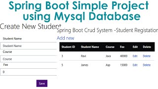 Spring Boot Simple Project step by step using Mysql Database [upl. by Kraft]